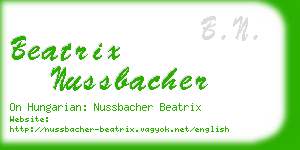 beatrix nussbacher business card